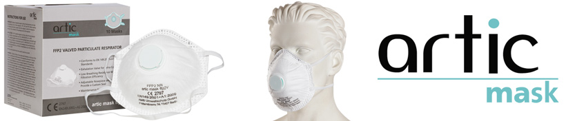 artic mask für FFP2, silberne Verpackung mit 